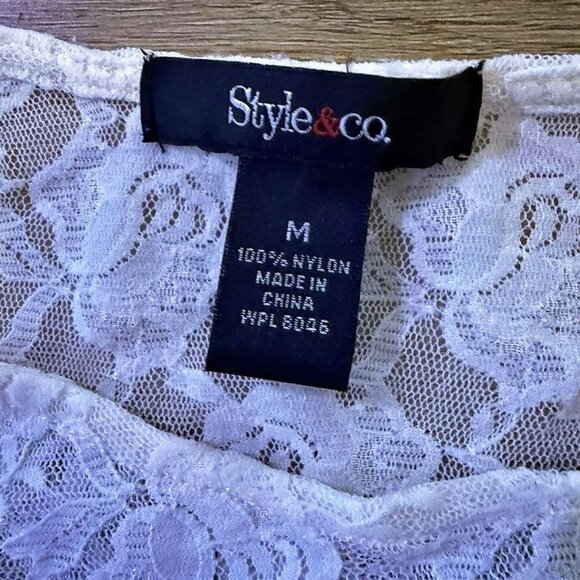 Style & Co. Ivory White Lace Blouse - Picture 2 of 2